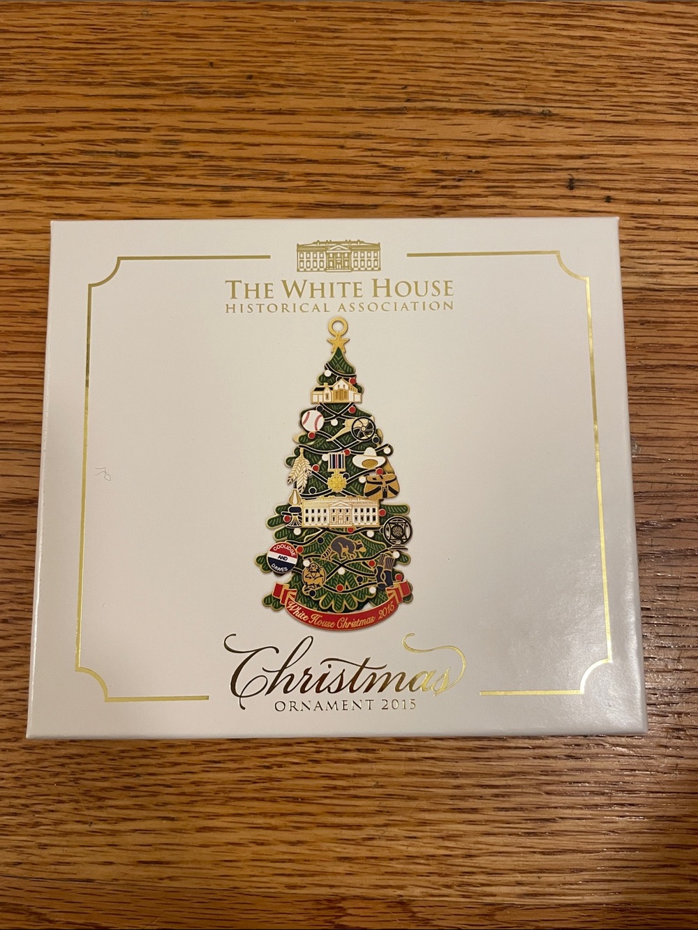 White House Historical Association. Green Christmas Tree Ornament - 2015